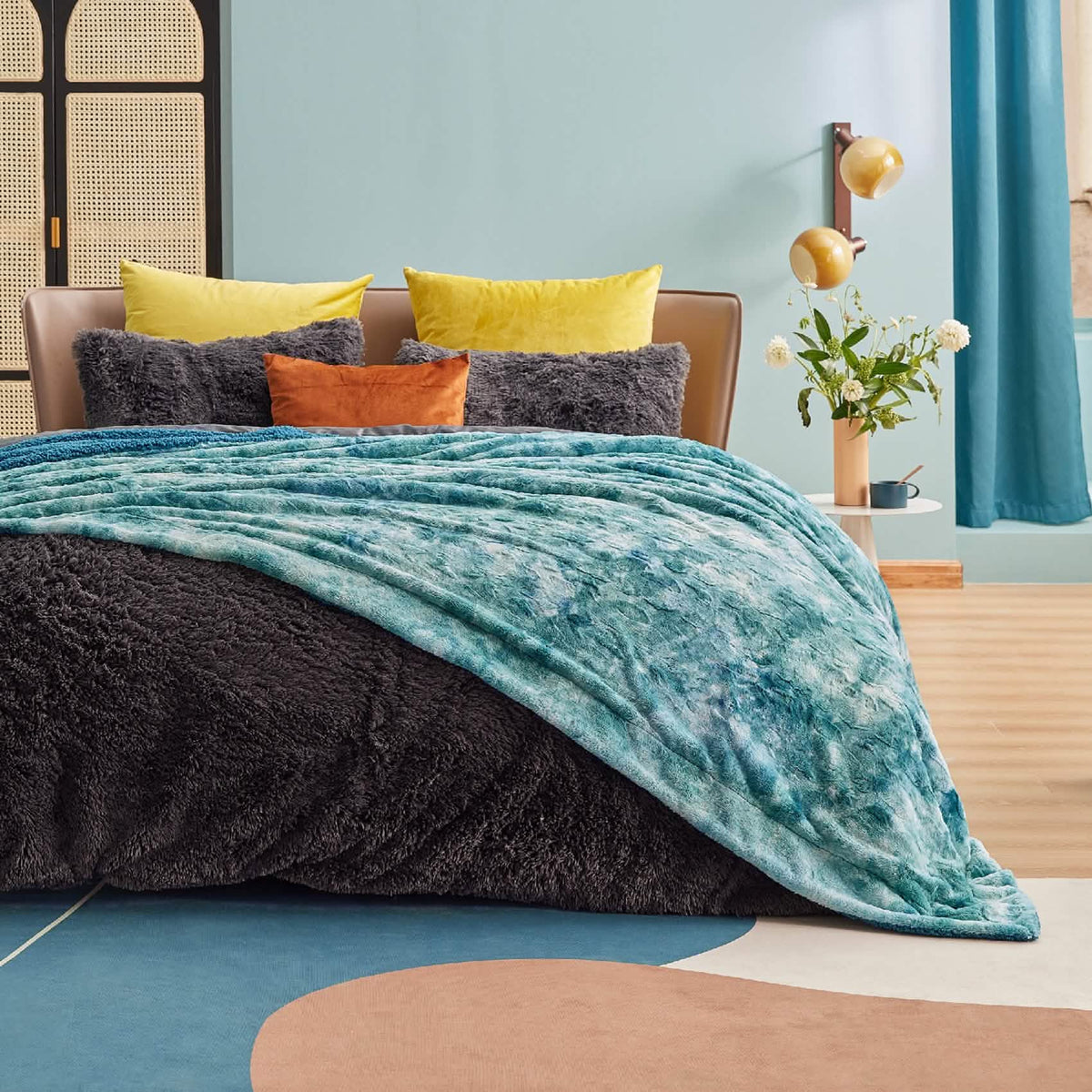 Faux Fur Sherpa Fleece Blanket