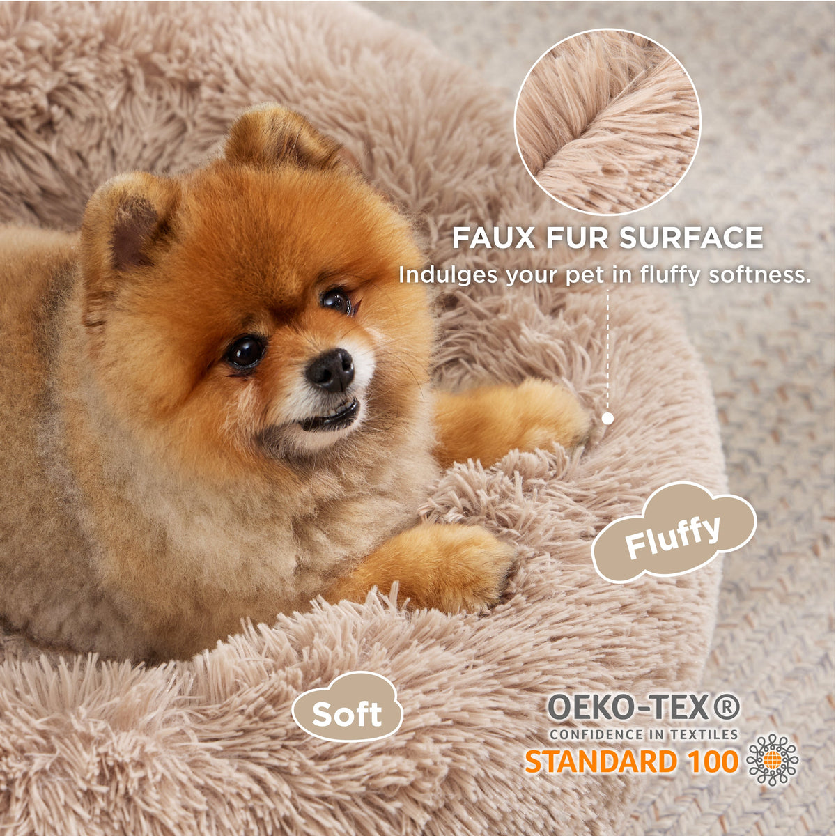 Calming Donut Bed for Dogs and Cats