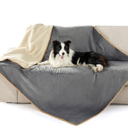Reversible Sherpa and Microfiber Fleece Dog Blanket