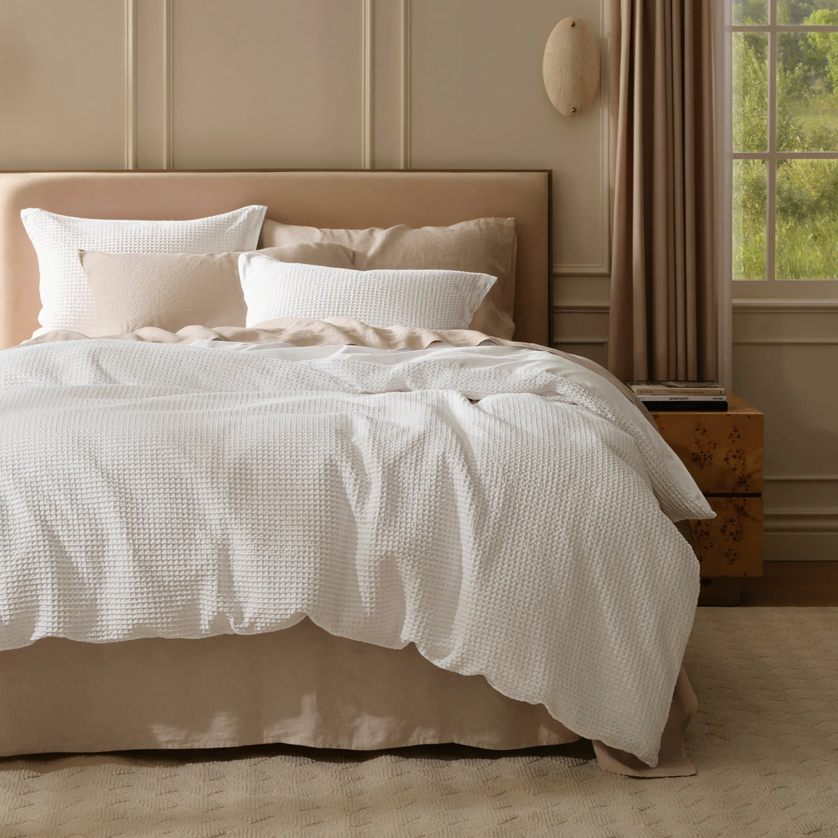 Cotton Waffle Weave Duvet Cover Set