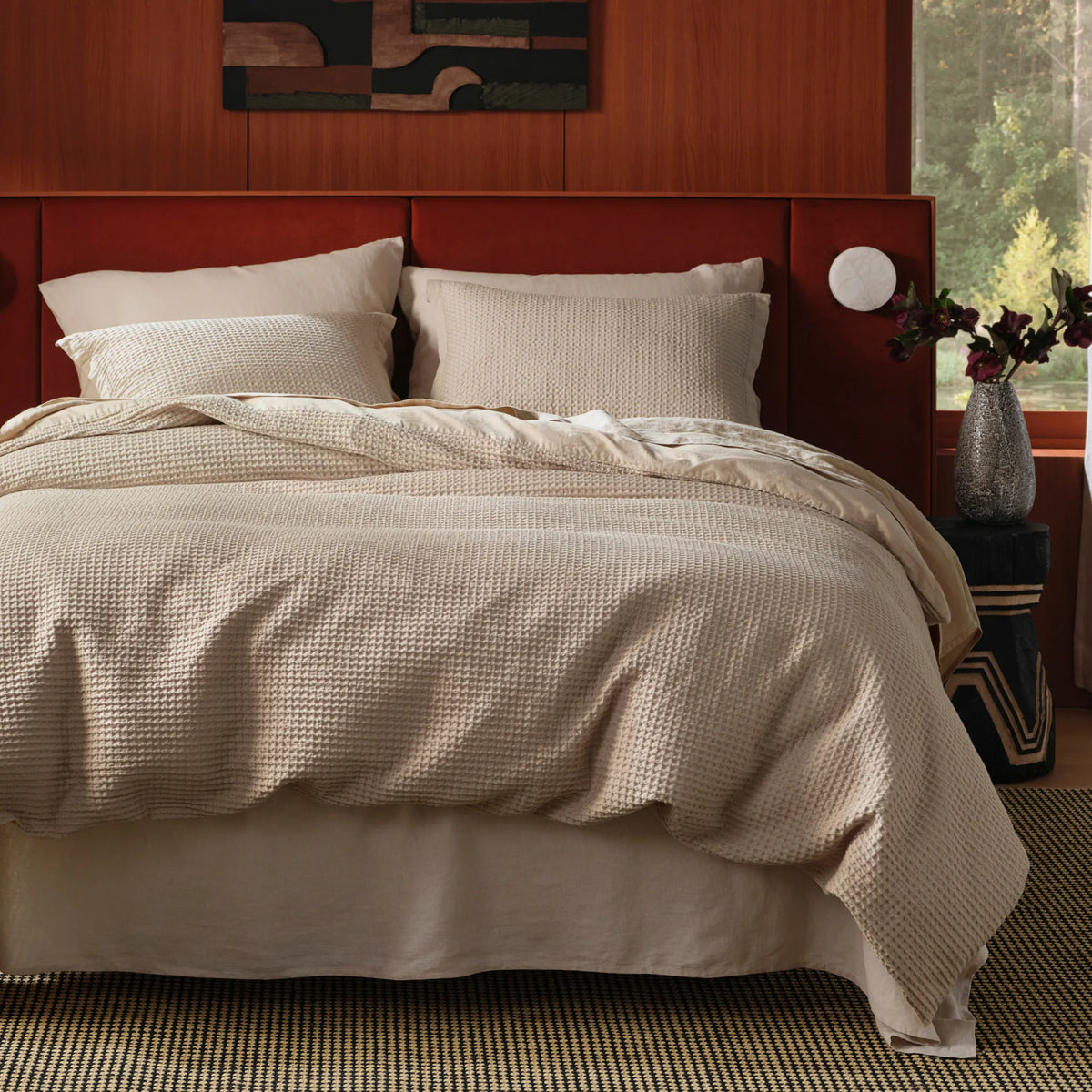Cotton Waffle Weave Duvet Cover Set