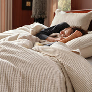 Cotton Waffle Weave Duvet Cover Set