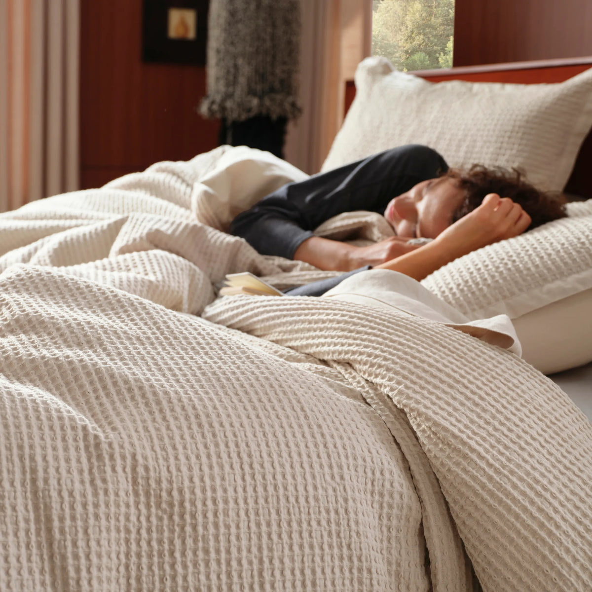 Cotton Waffle Weave Duvet Cover Set