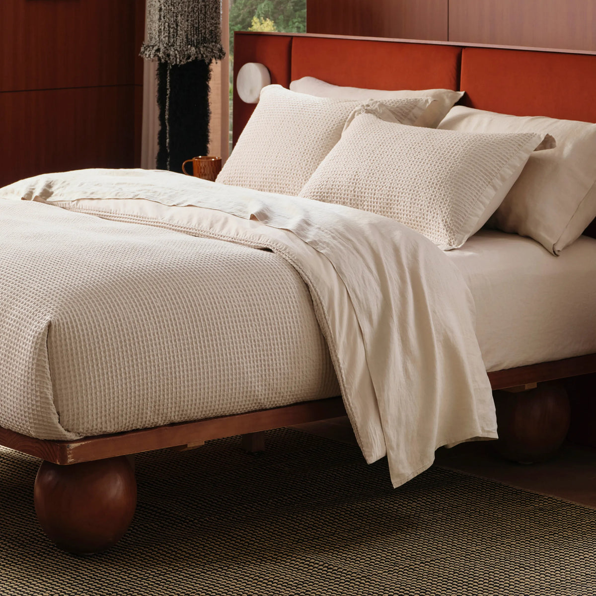 Cotton Waffle Weave Duvet Cover Set