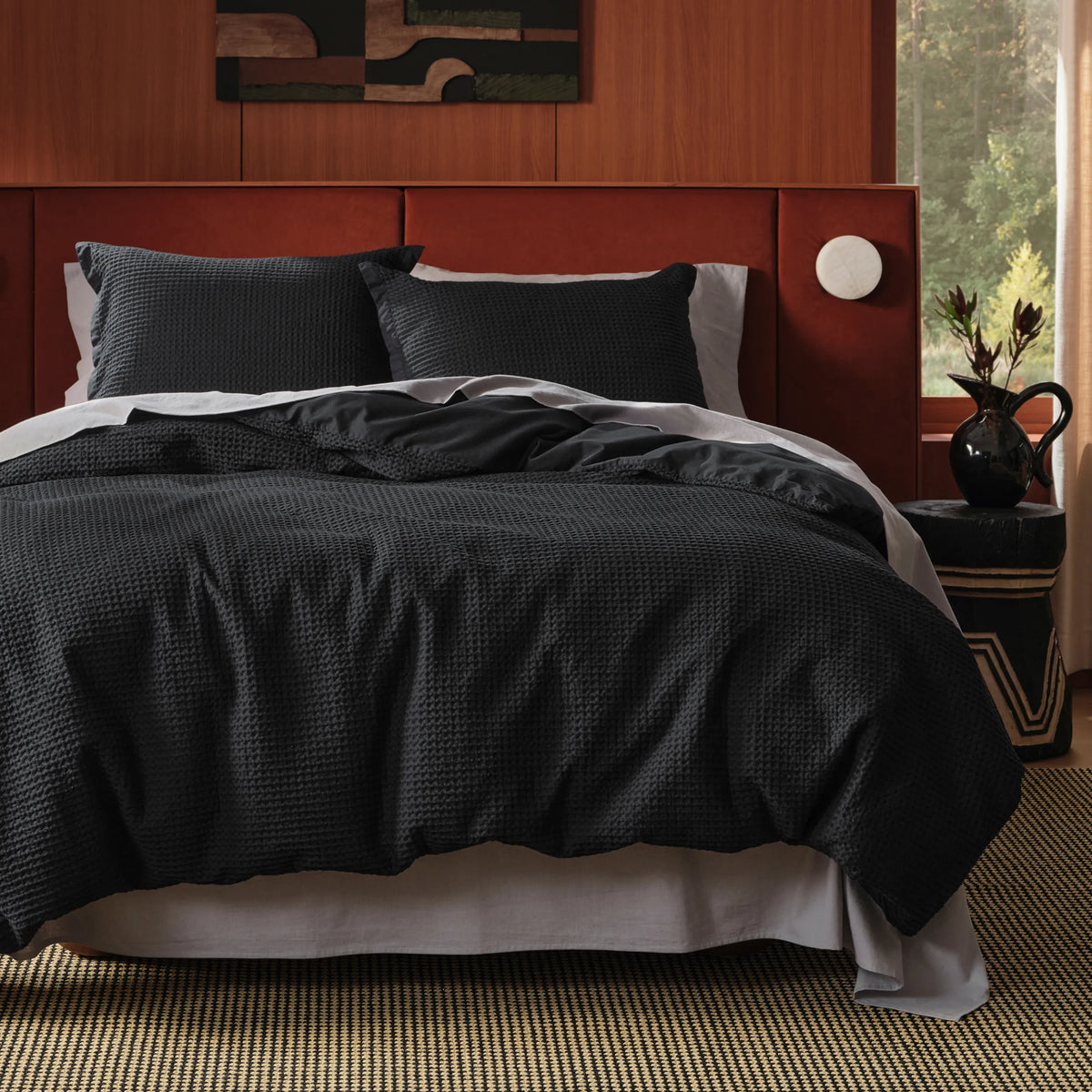 Cotton Waffle Weave Duvet Cover Set