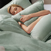 Cotton Waffle Weave Duvet Cover Set