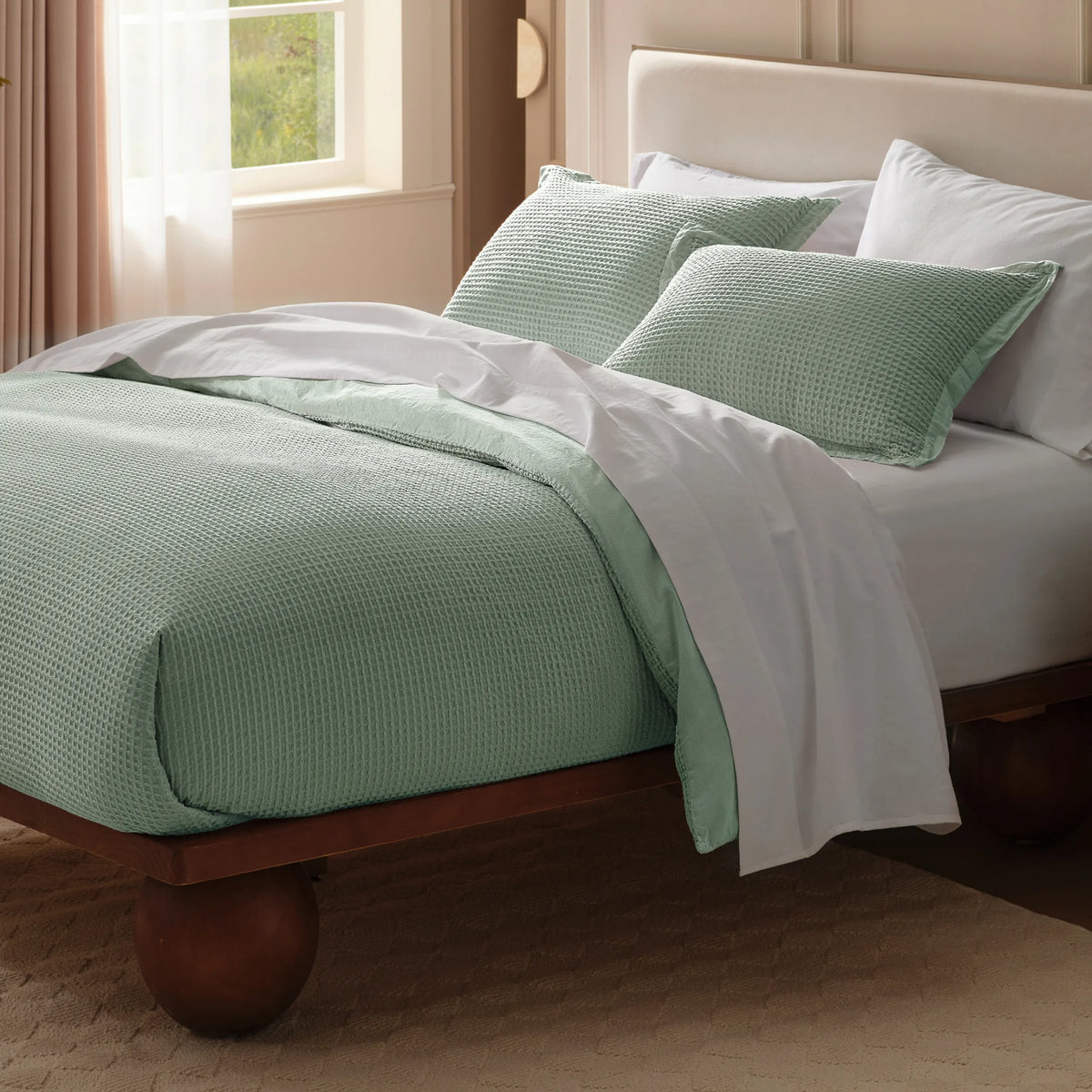 Cotton Waffle Weave Duvet Cover Set