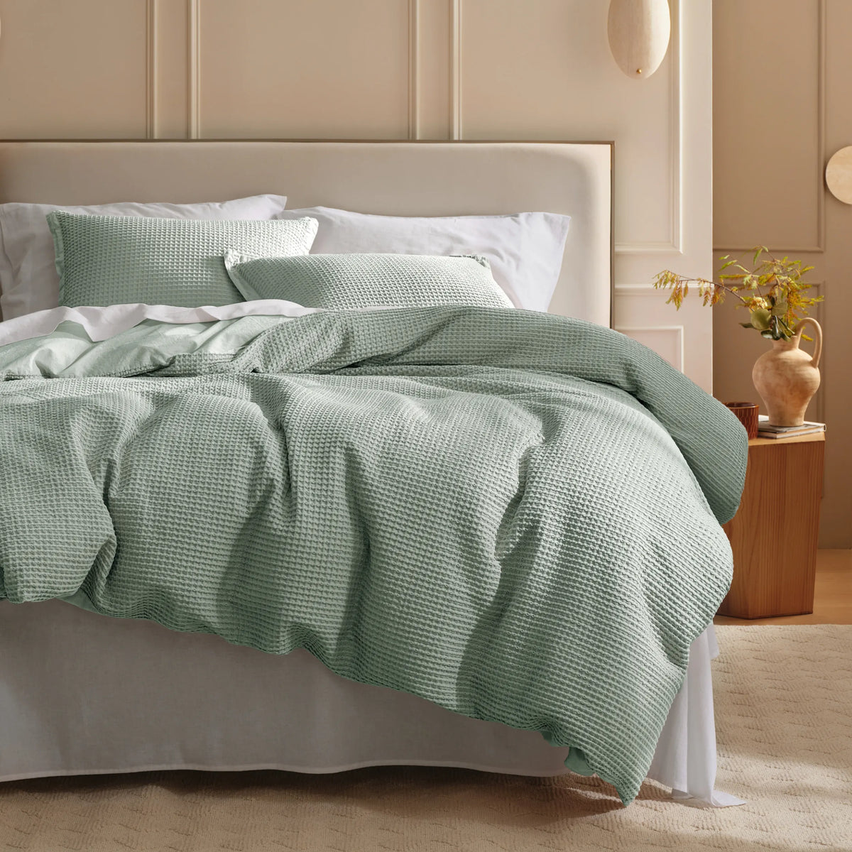 Cotton Waffle Weave Duvet Cover Set