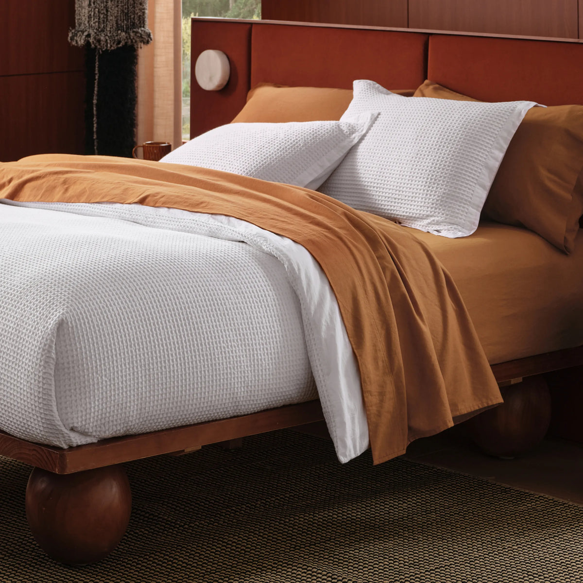 Cotton Waffle Weave Duvet Cover Set