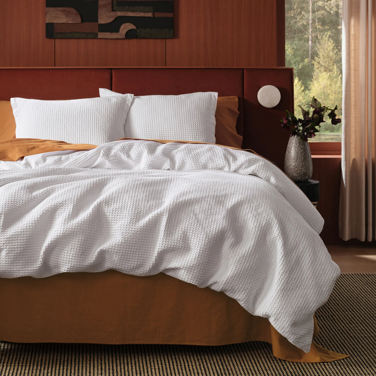 Cotton Waffle Weave Duvet Cover Set
