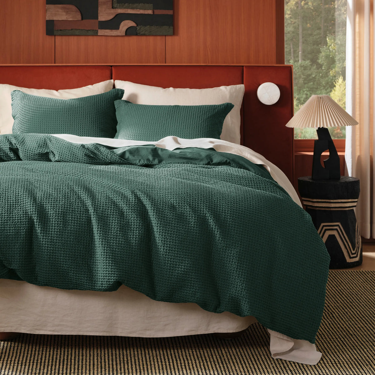 Cotton Waffle Weave Duvet Cover Set
