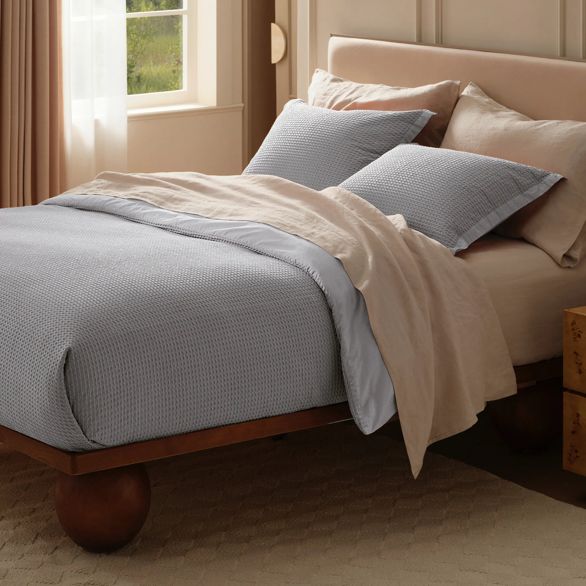 Cotton Waffle Weave Duvet Cover Set