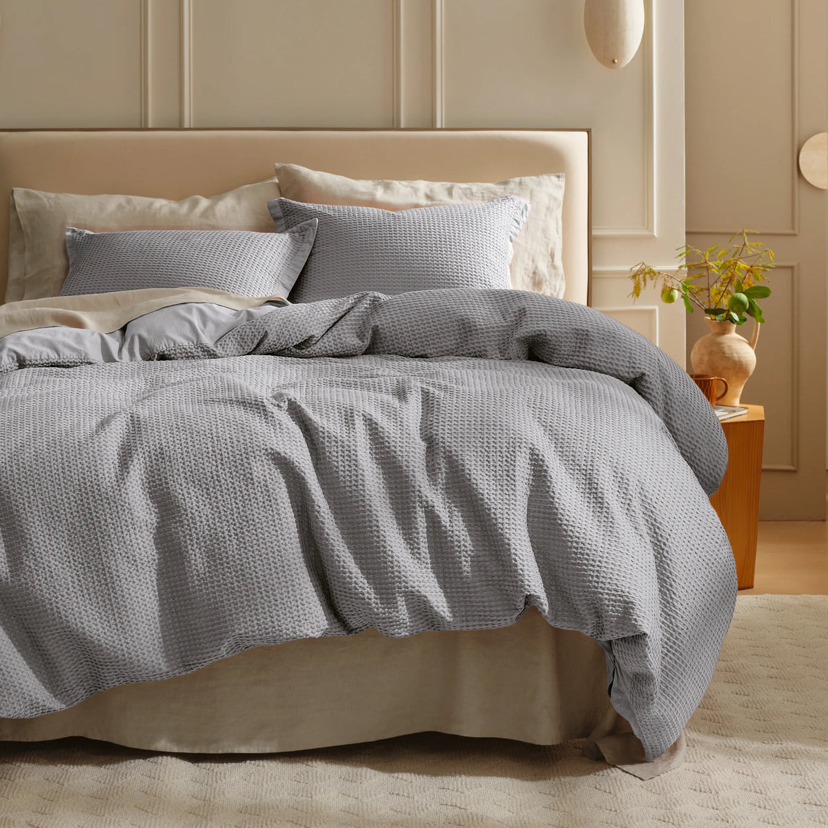Cotton Waffle Weave Duvet Cover Set