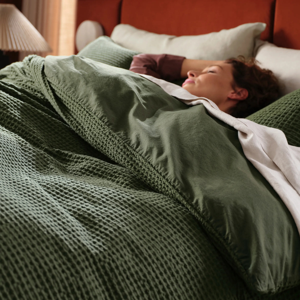 Cotton Waffle Weave Duvet Cover Set
