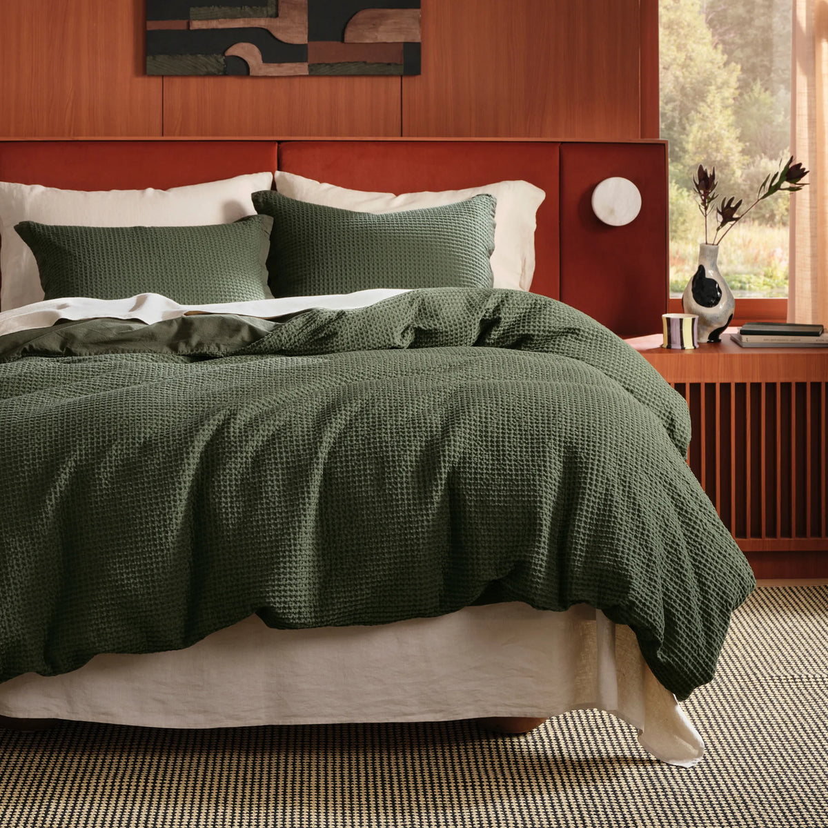 Cotton Waffle Weave Duvet Cover Set