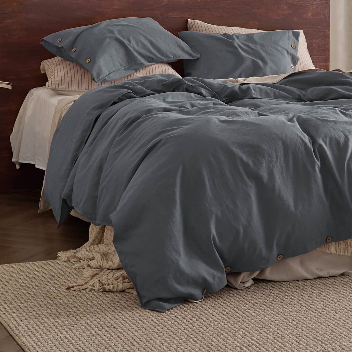 Cotton Linen Hybrid Duvet Cover Set