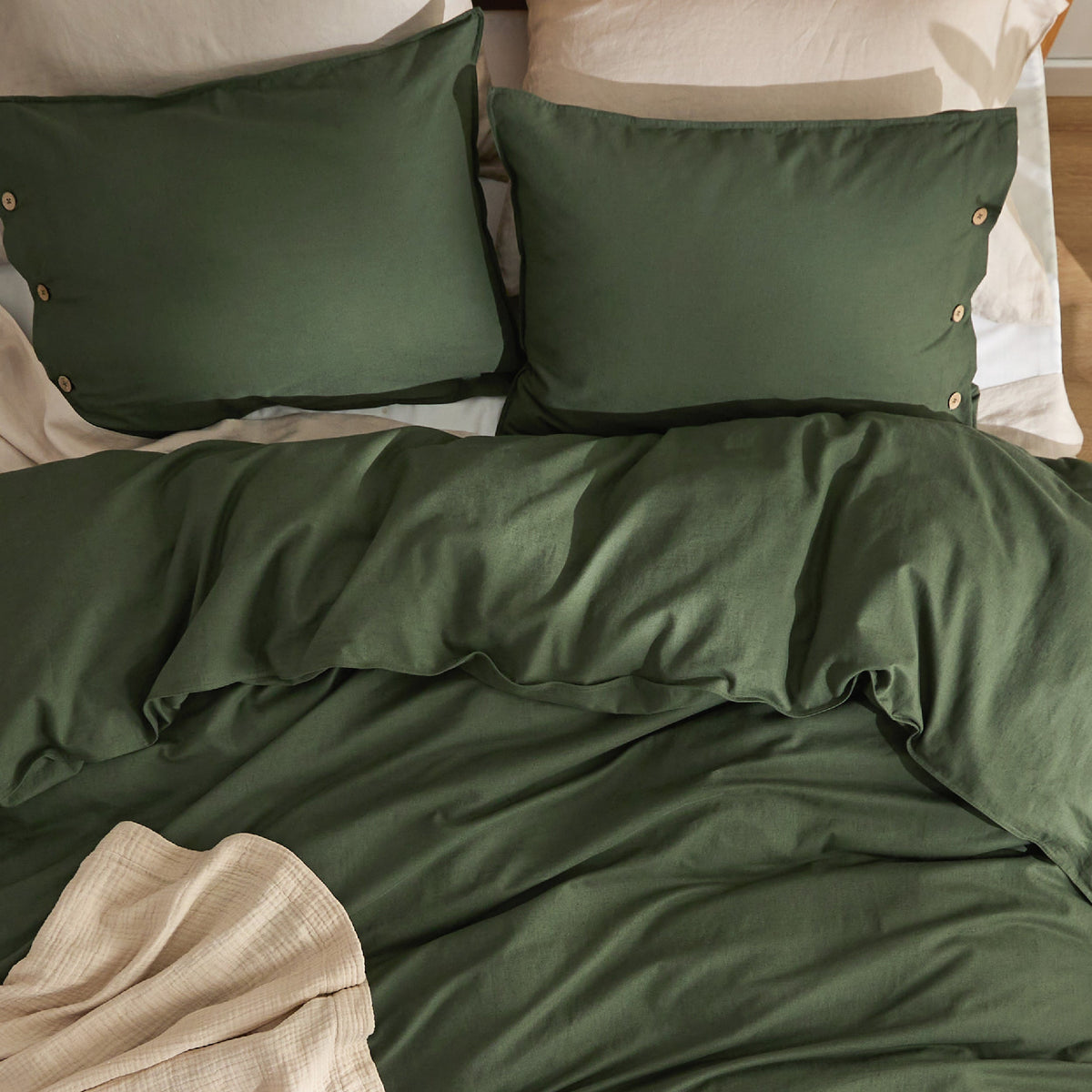Cotton Linen Hybrid Duvet Cover Set