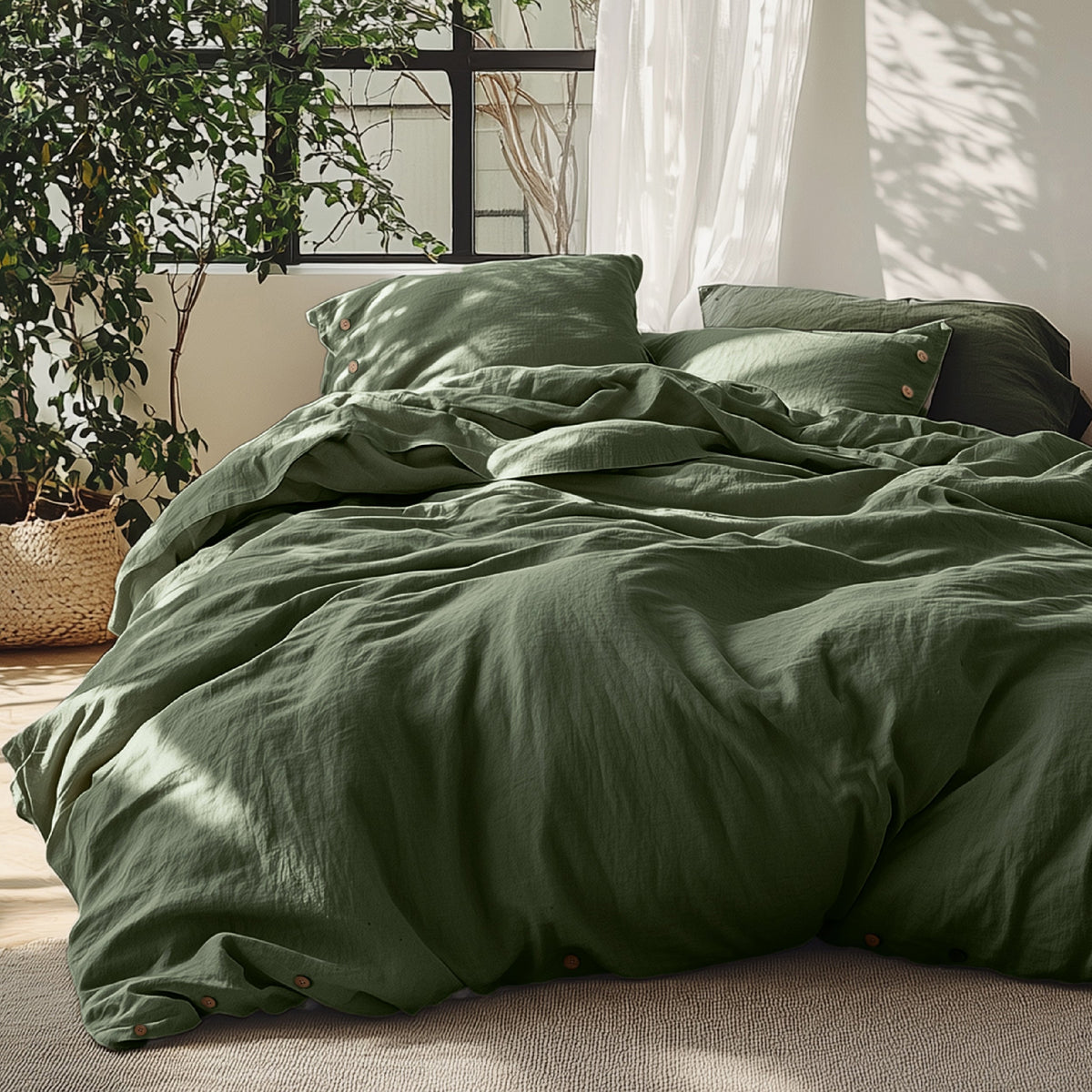 Cotton Linen Hybrid Duvet Cover Set