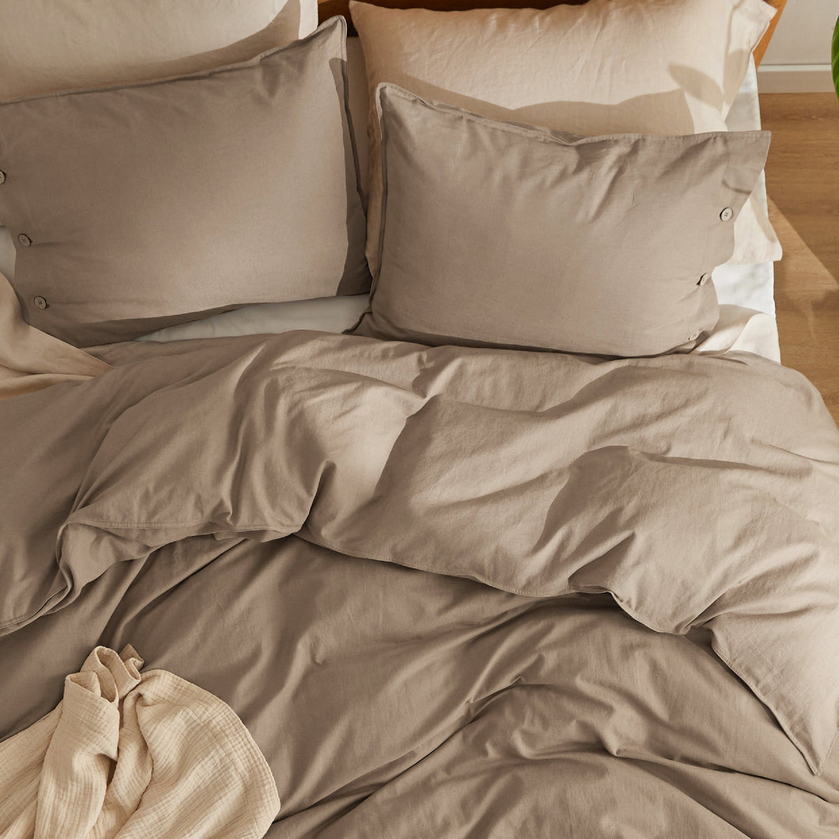Cotton Linen Hybrid Duvet Cover Set