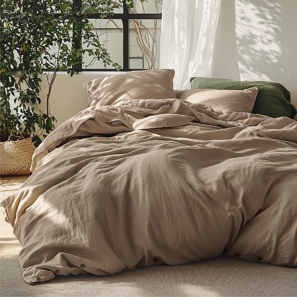 Cotton Linen Hybrid Duvet Cover Set