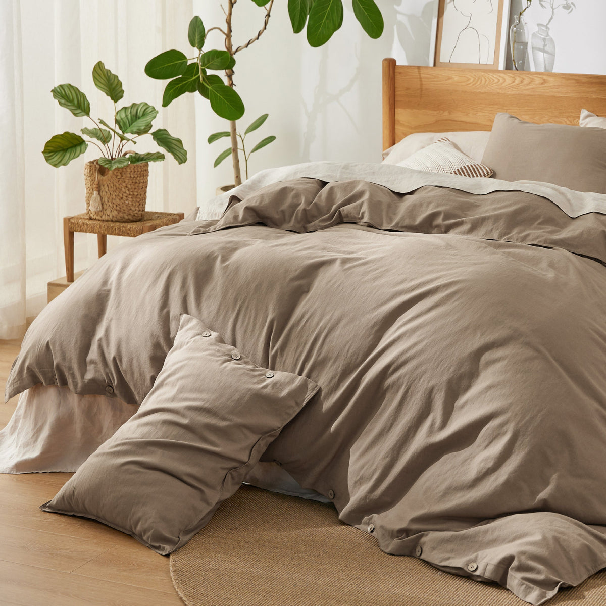 Cotton Linen Hybrid Duvet Cover Set