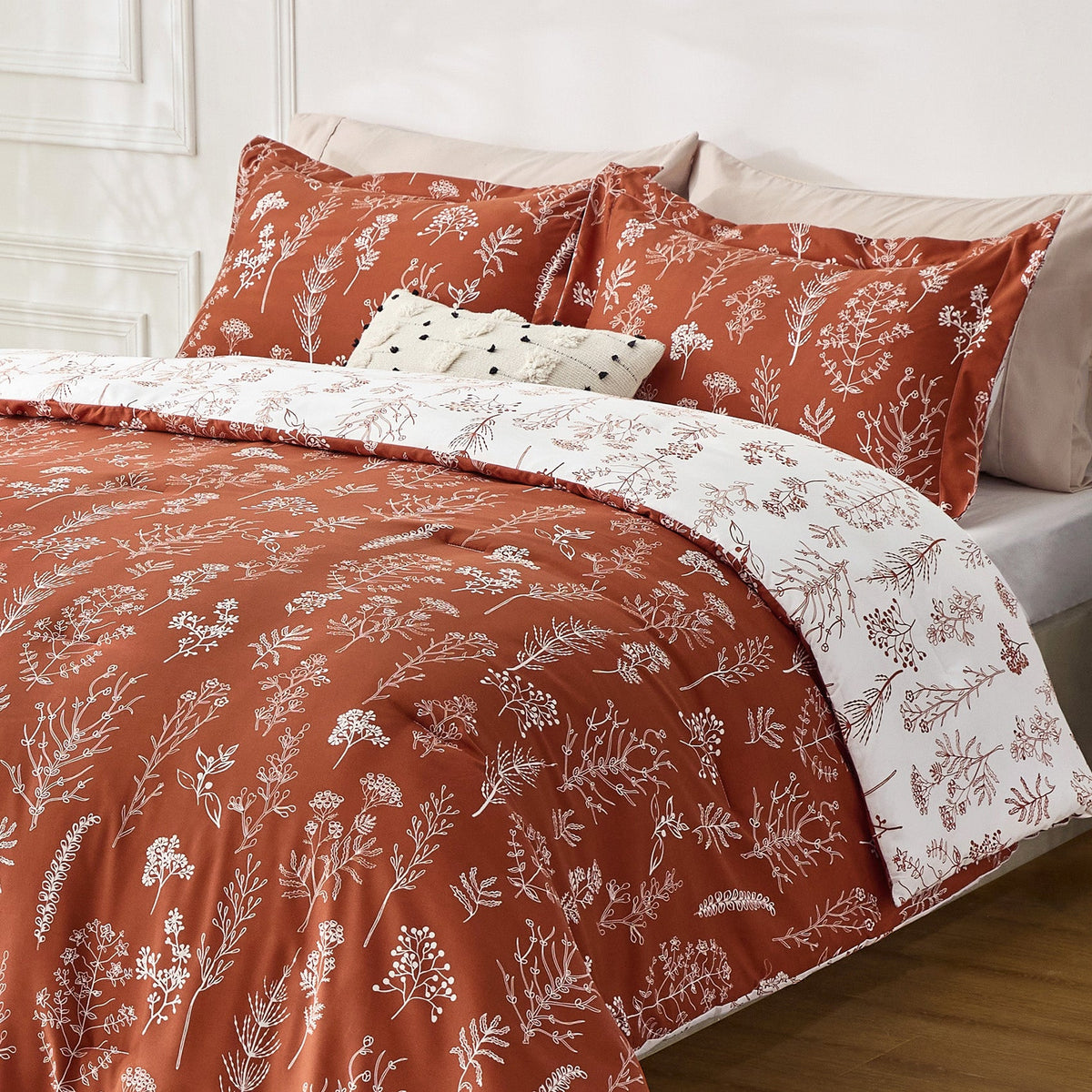Reversible Floral Print Duvet Cover Set