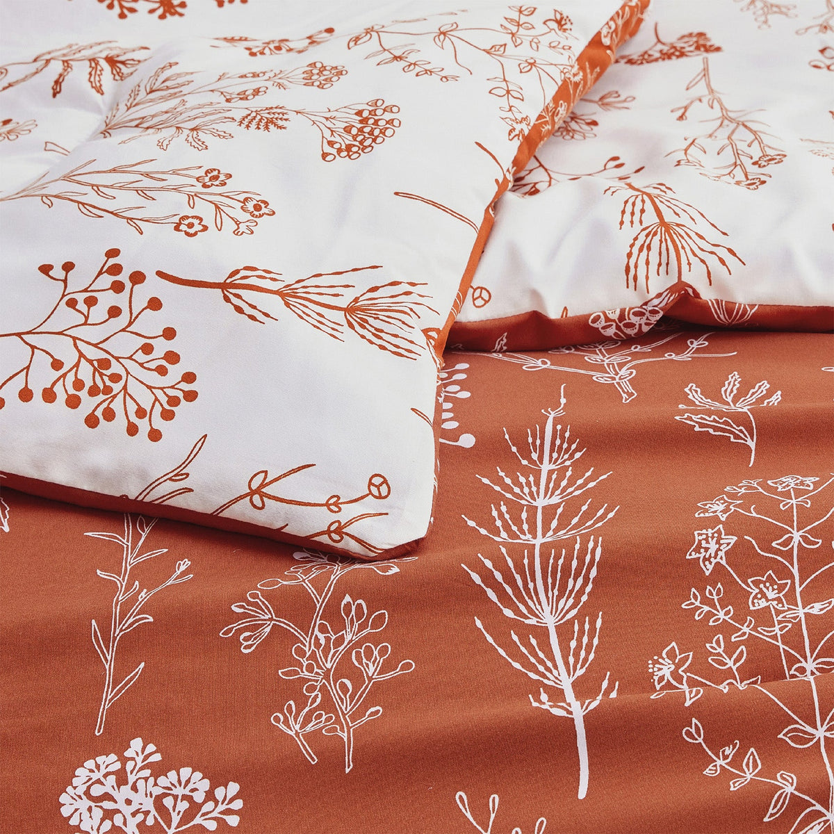 Reversible Floral Print Duvet Cover Set
