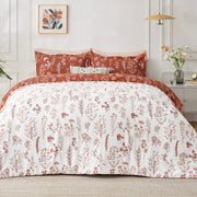 Reversible Floral Print Duvet Cover Set
