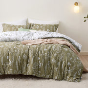 Reversible Floral Print Duvet Cover Set