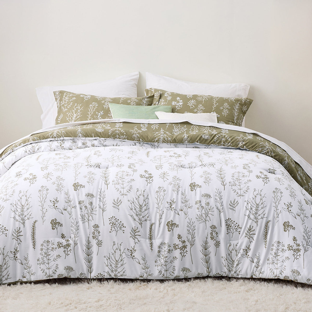 Reversible Floral Print Duvet Cover Set
