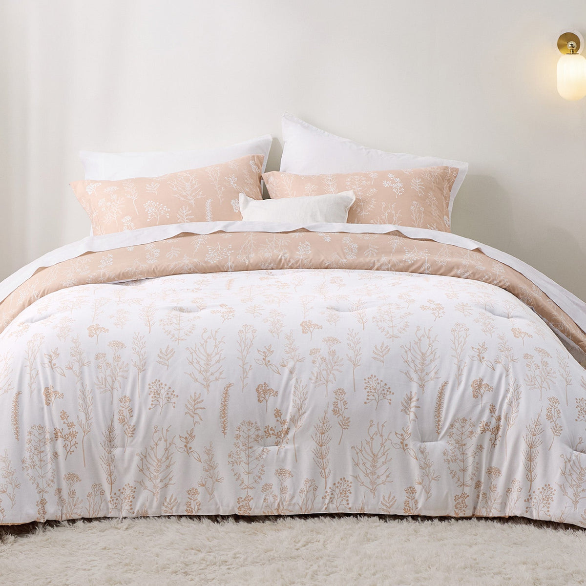 Reversible Floral Print Duvet Cover Set
