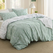 Reversible Floral Print Duvet Cover Set