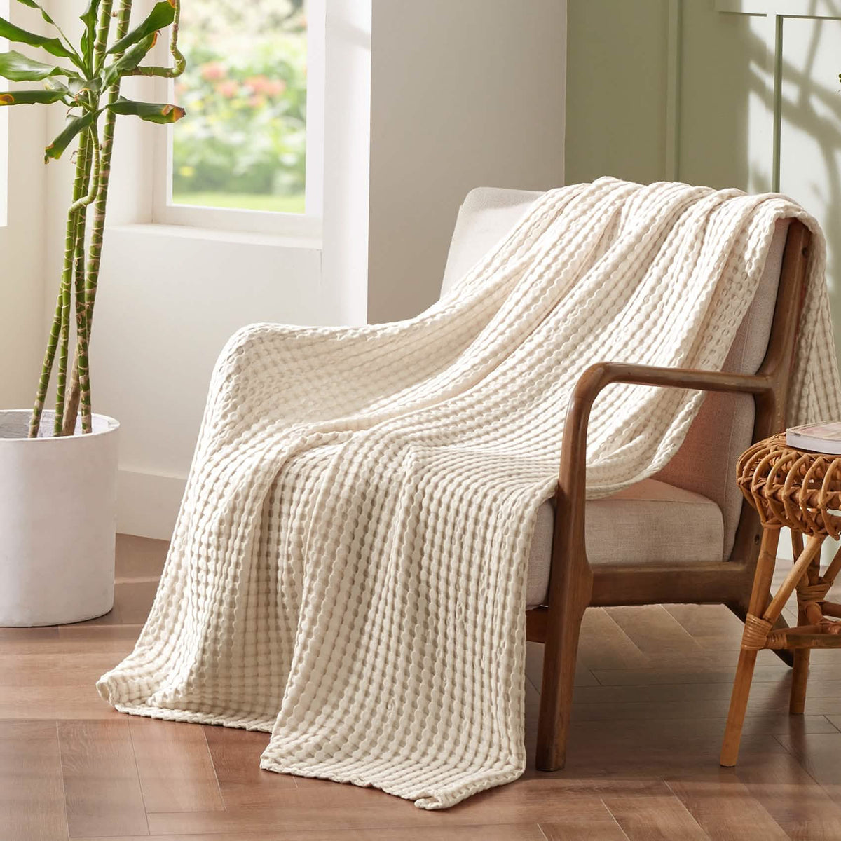 Rayon Derived From Bamboo Waffle Blanket