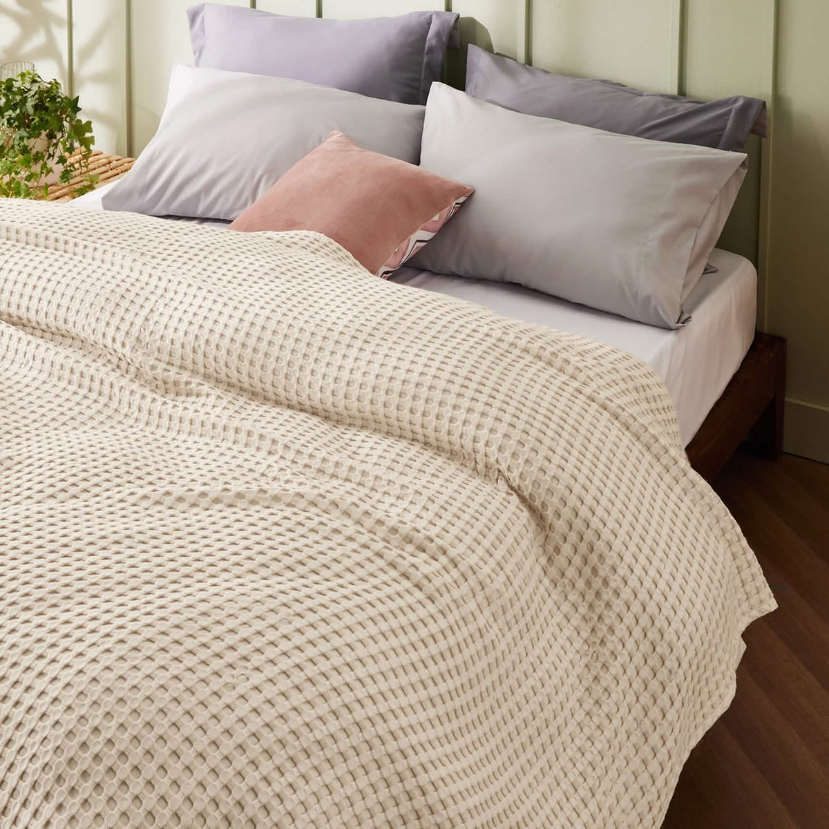 Rayon Derived From Bamboo Waffle Blanket