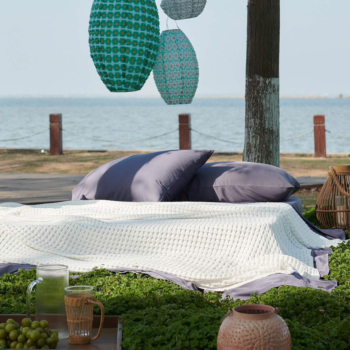 Rayon Derived From Bamboo Waffle Blanket