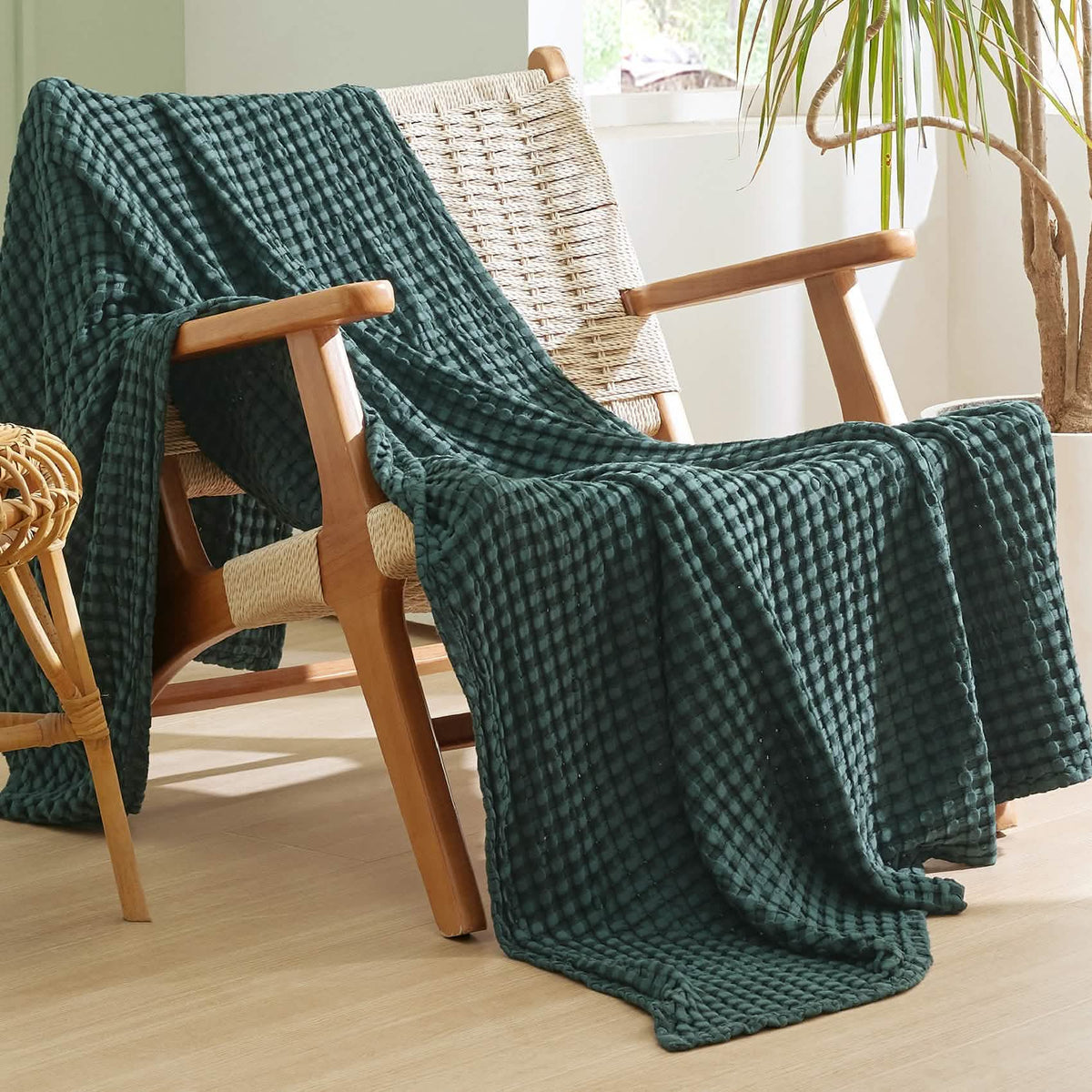 Rayon Derived From Bamboo Waffle Blanket
