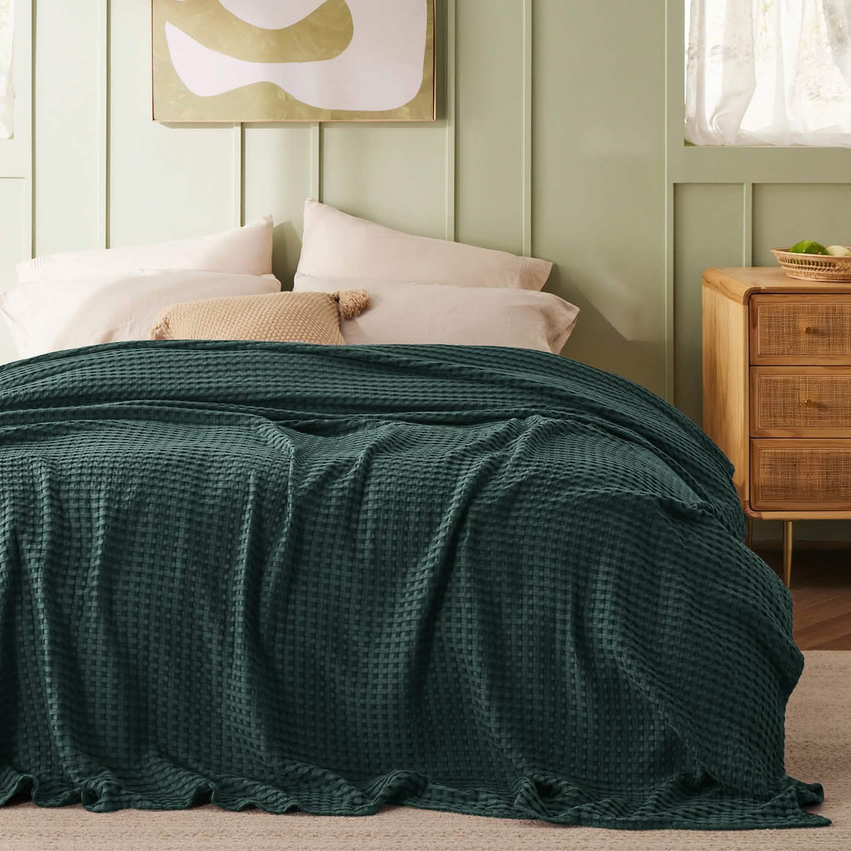 Rayon Derived From Bamboo Waffle Blanket