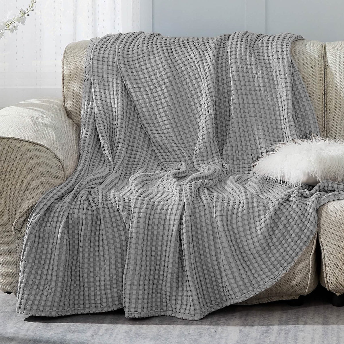 Rayon Derived From Bamboo Waffle Blanket