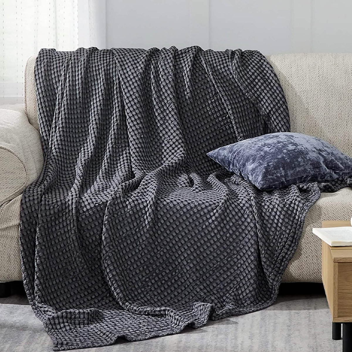 Rayon Derived From Bamboo Waffle Blanket