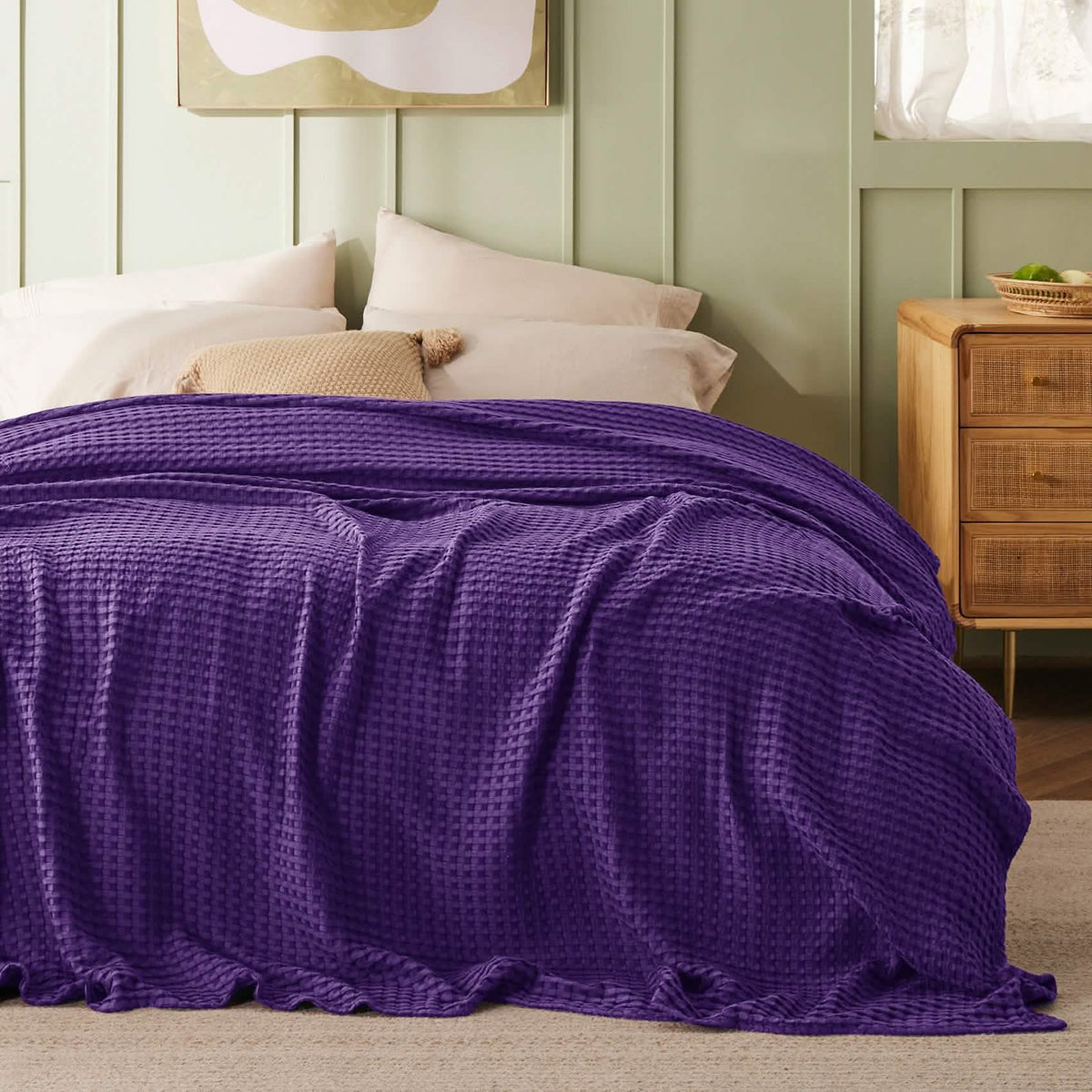 Rayon Derived From Bamboo Waffle Blanket