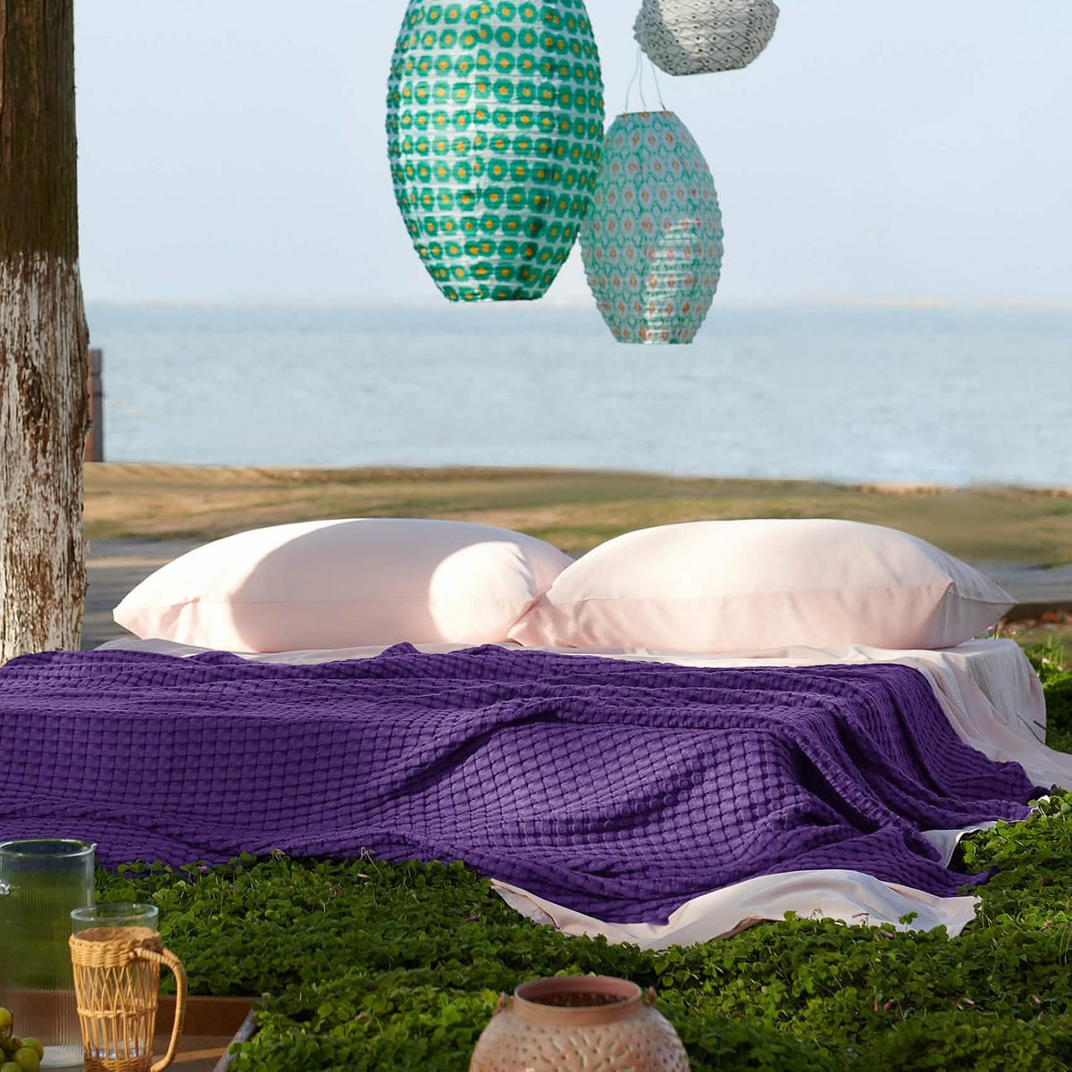 Rayon Derived From Bamboo Waffle Blanket