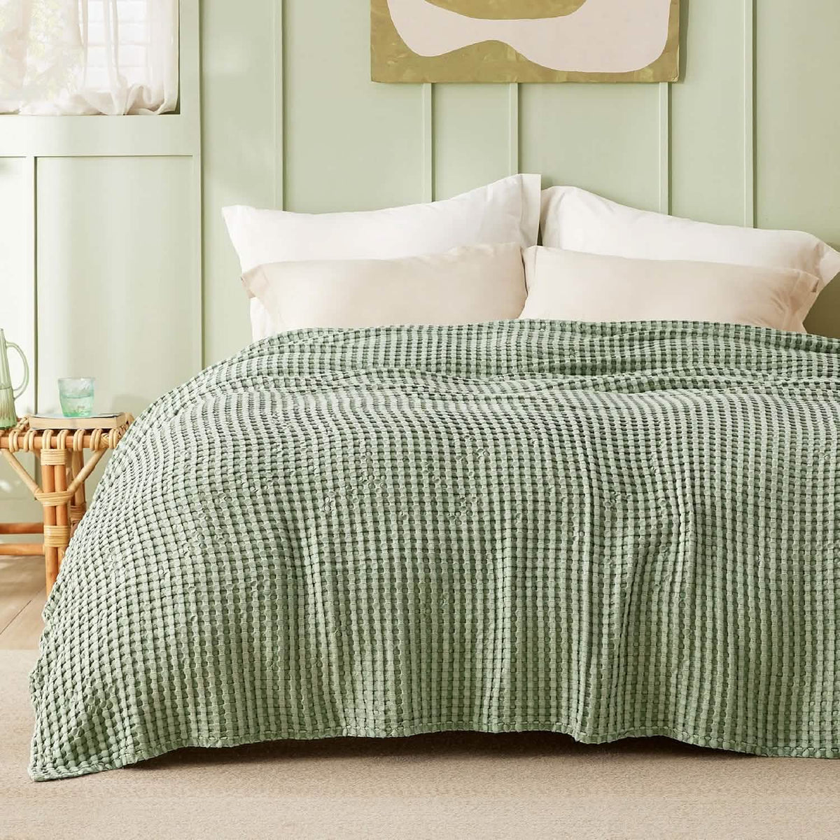 Rayon Derived From Bamboo Waffle Blanket