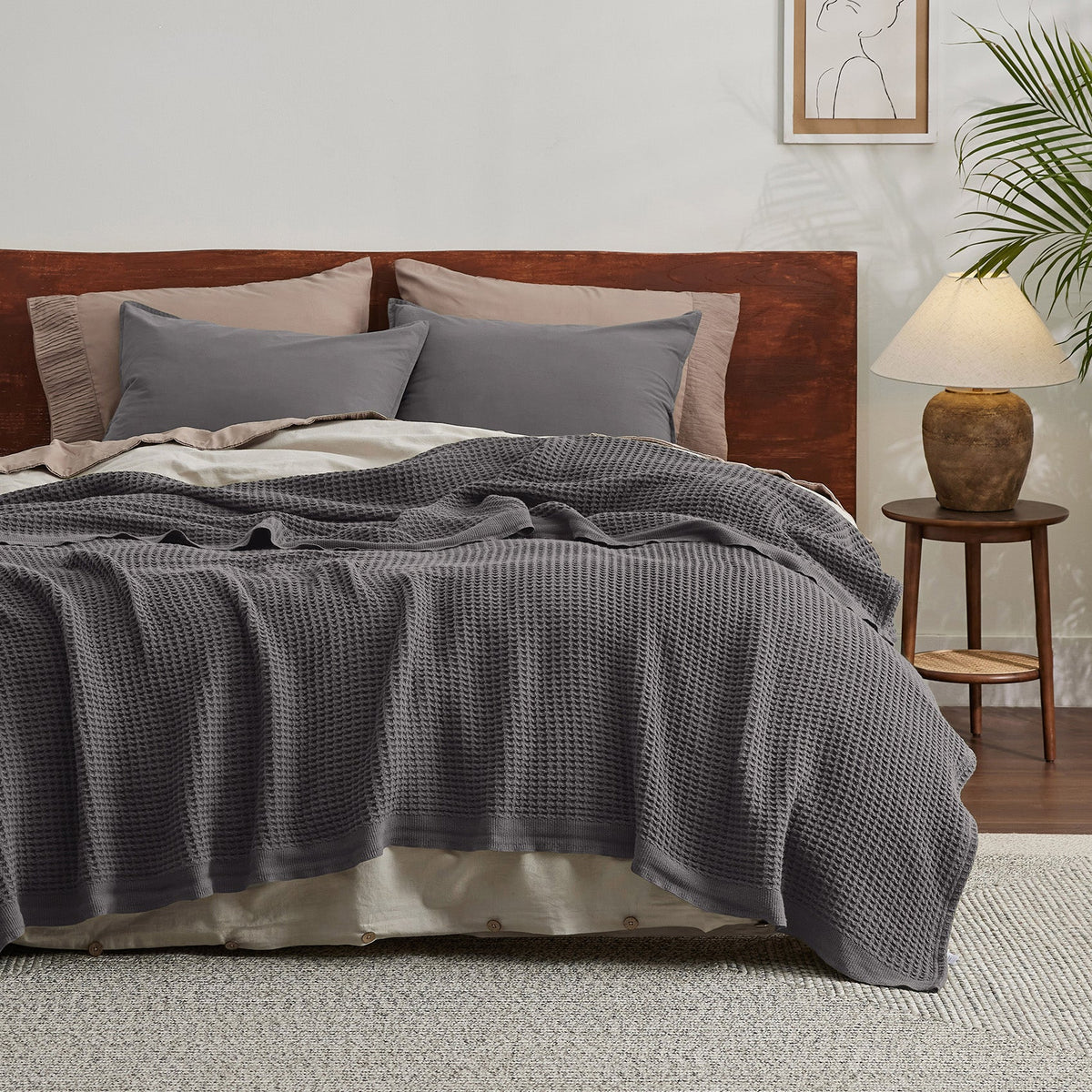Cotton Waffle Weave Blanket