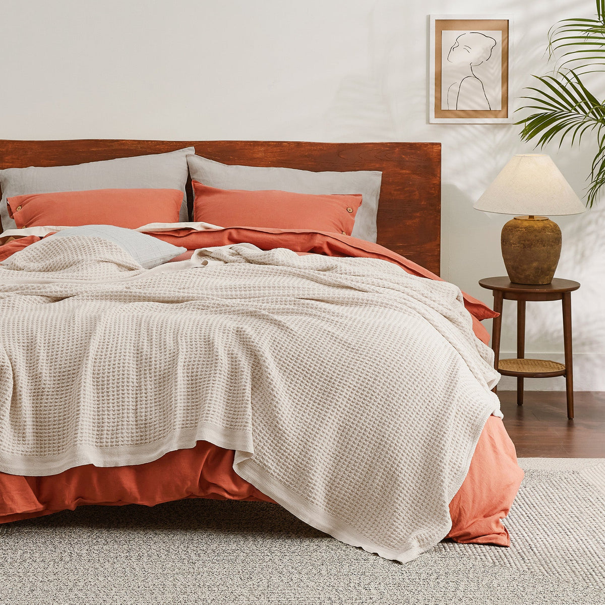 Cotton Waffle Weave Blanket