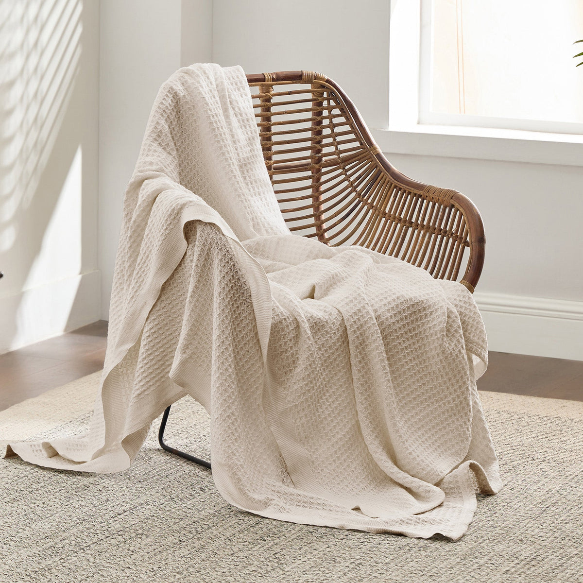 Cotton Waffle Weave Blanket