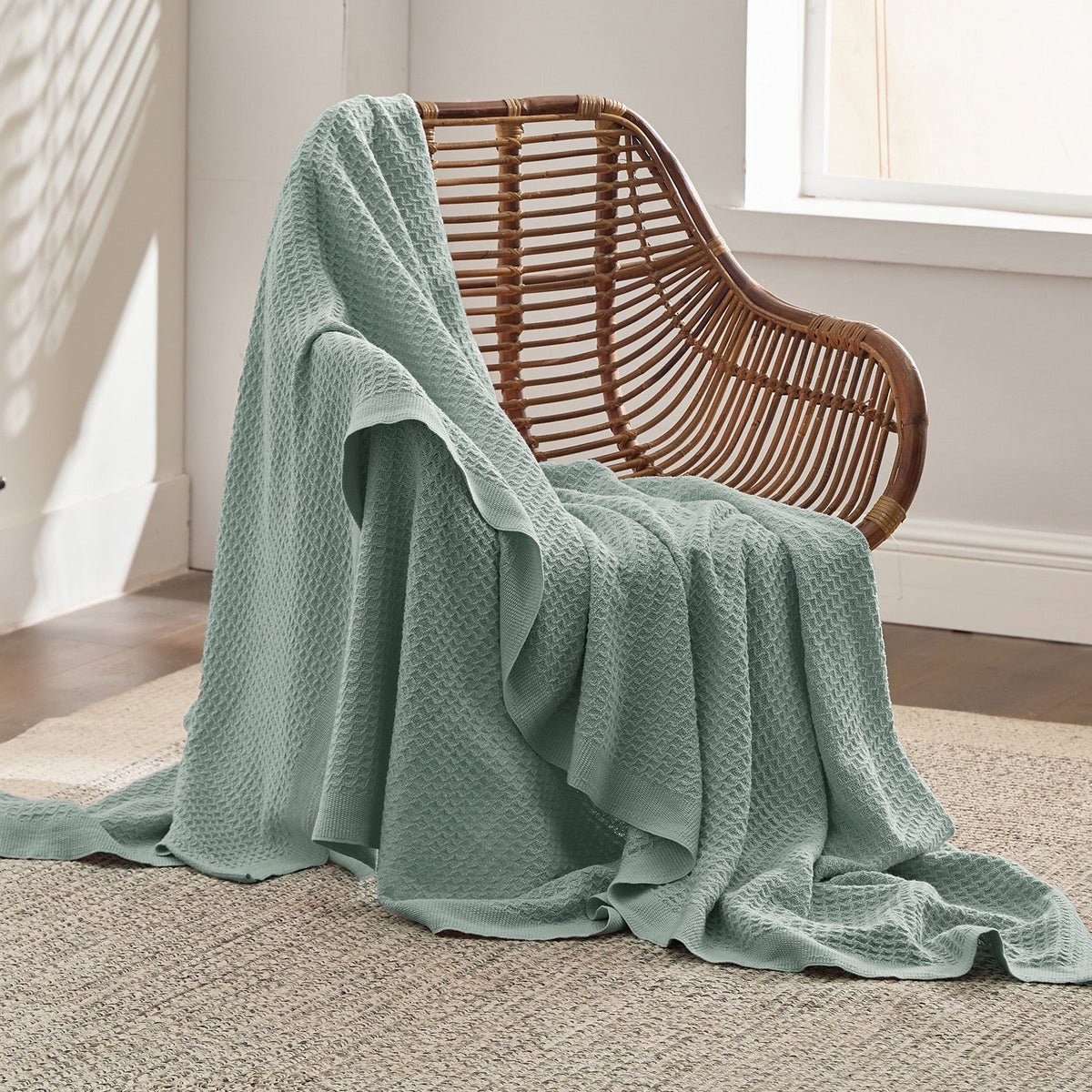 Cotton Waffle Weave Blanket