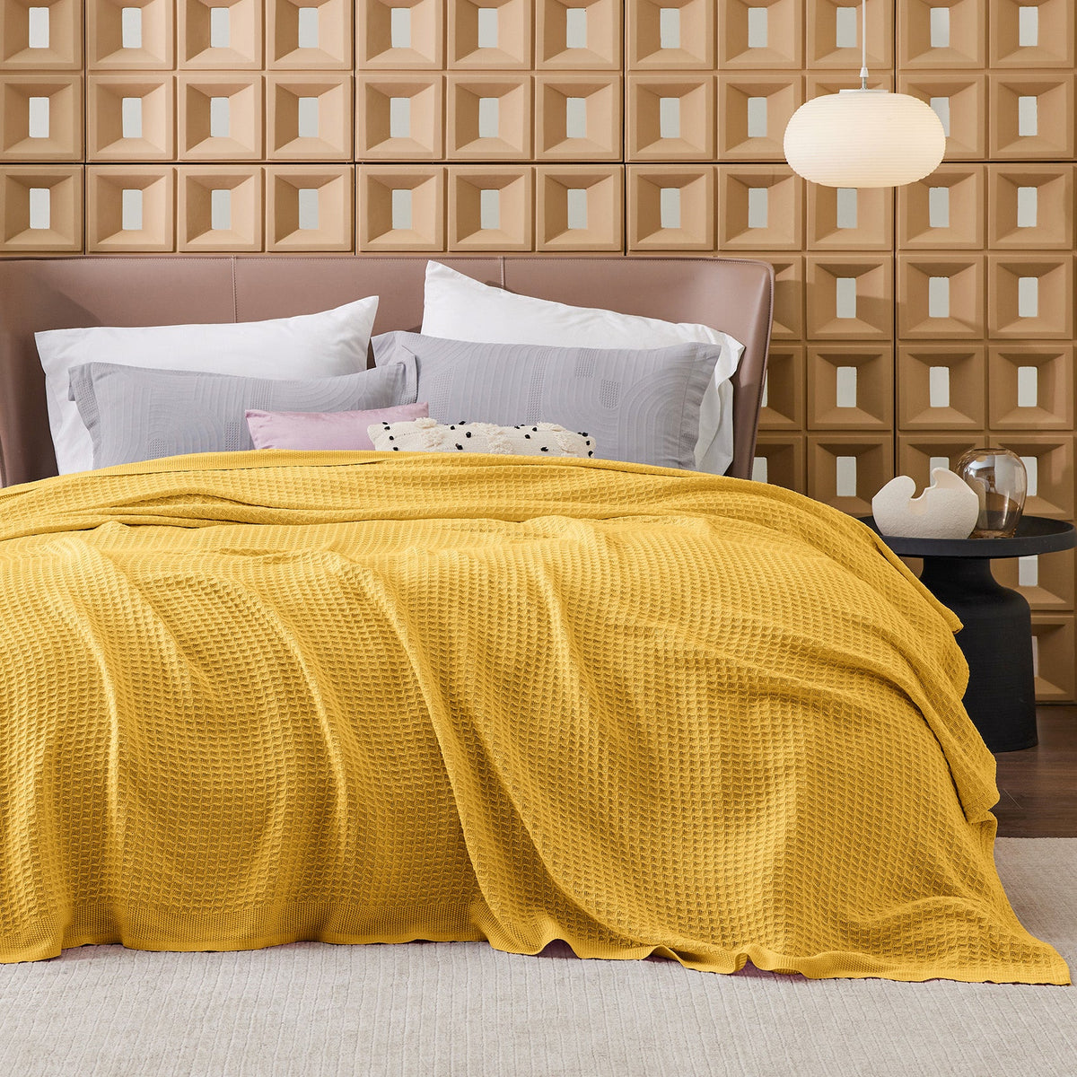 Cotton Waffle Weave Blanket