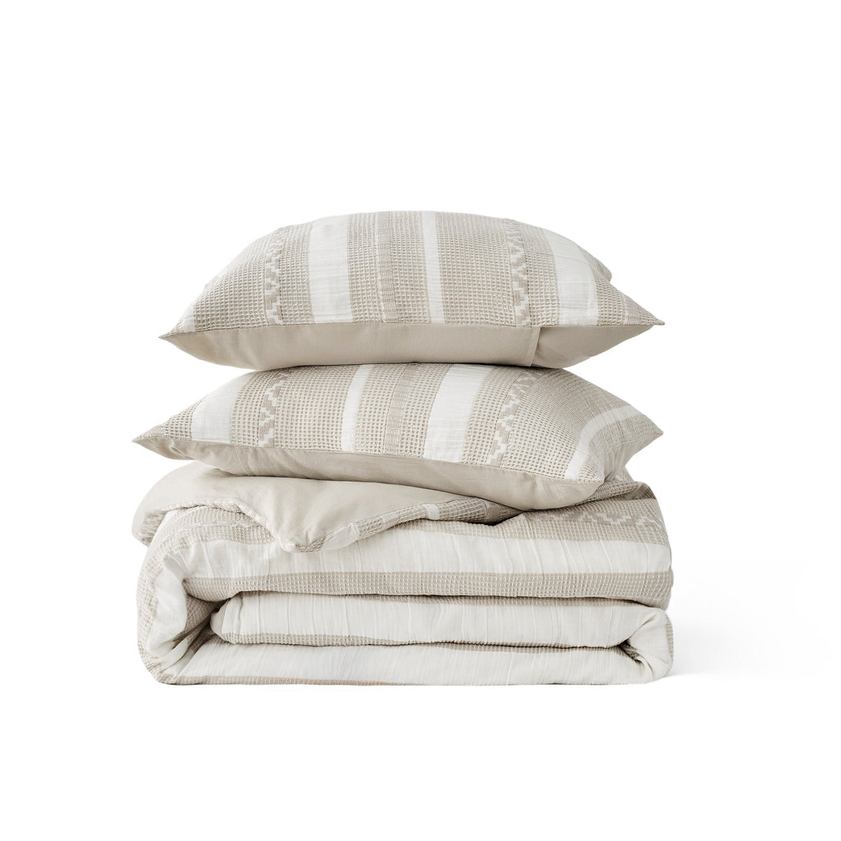 Cotton Boho Waffle Weave Duvet Cover Set
