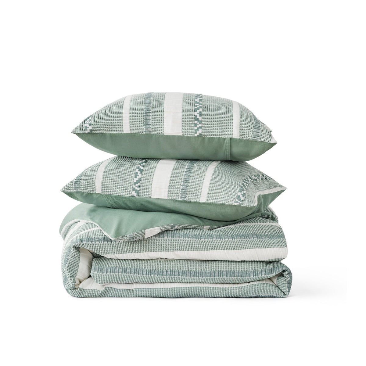 Cotton Boho Waffle Weave Duvet Cover Set