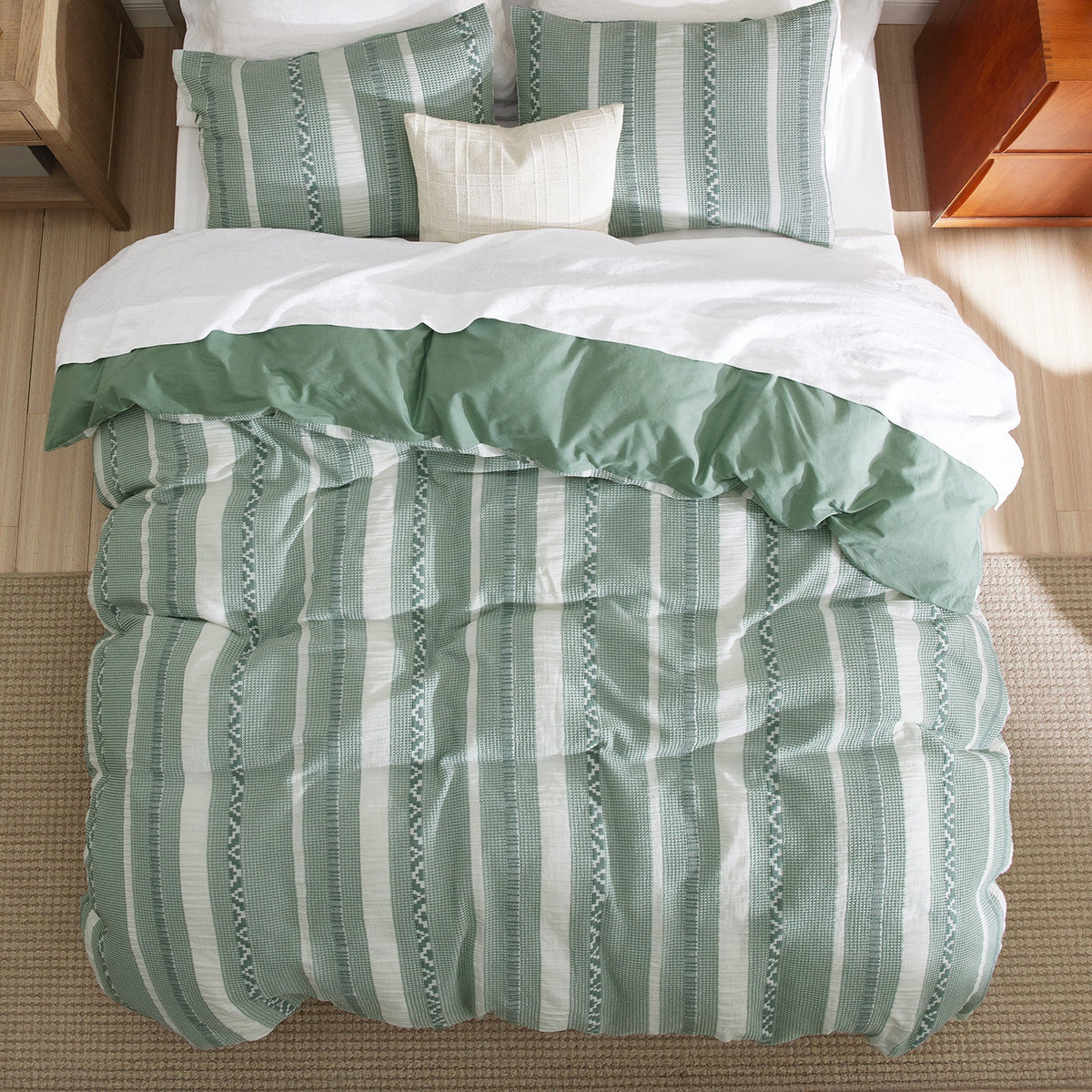 Cotton Boho Waffle Weave Duvet Cover Set